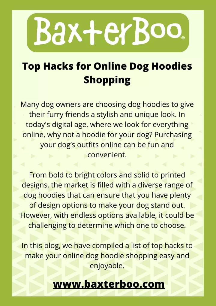 top hacks for online dog hoodies shopping