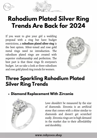 Rahodium Plated Silver Ring Trends Are Back for 2024