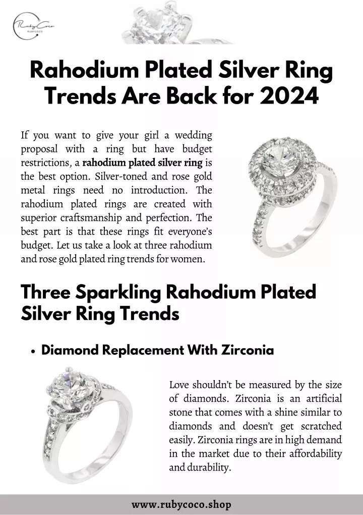rahodium plated silver ring trends are back