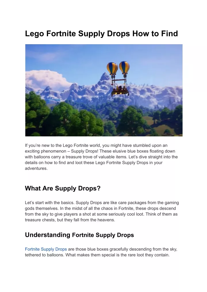 PPT - Lego Fortnite Supply Drops How to Find PowerPoint Presentation