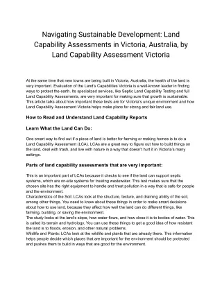 Land Capability Assessment Mornington Peninsula