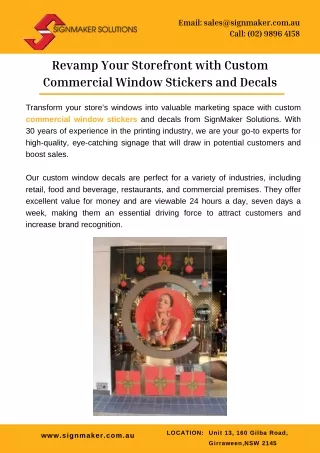 Revamp Your Storefront with Custom Commercial Window Stickers and Decals