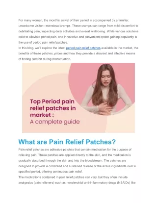 Top Period Pain Relief Patches in Market_ A Complete Guide