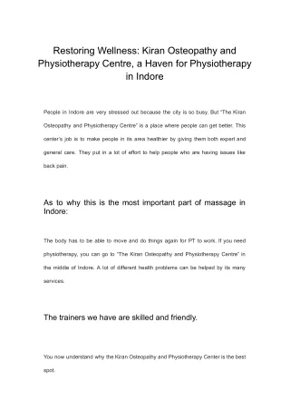 Get the Best Chiropractor in Indore