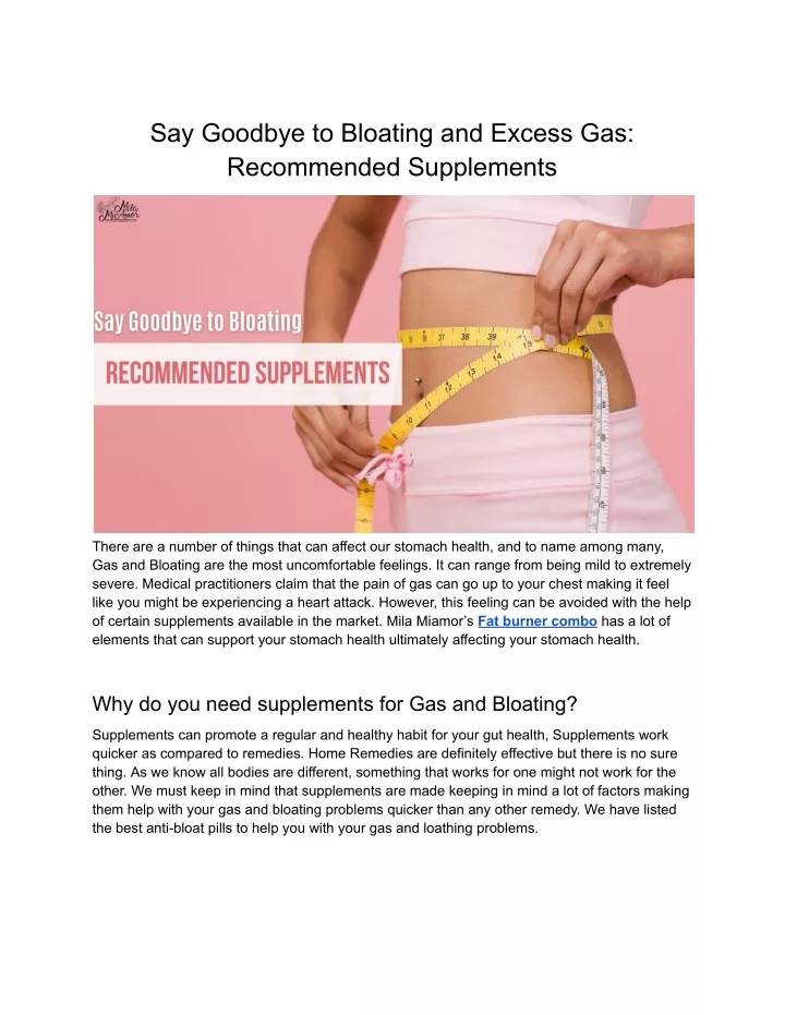 say goodbye to bloating and excess