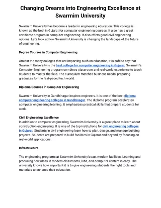 changing dreams into engineering excellence