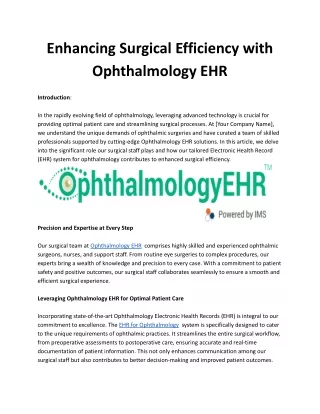 Administration | Ophthalmology EMR | OphthalmologyEHR