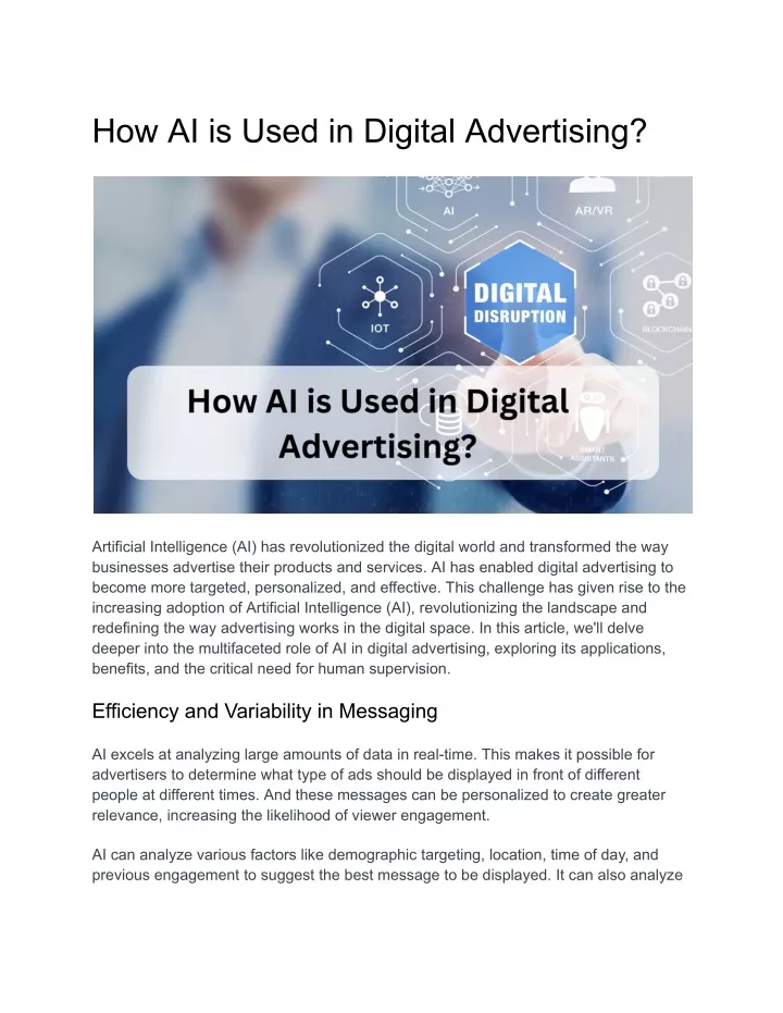 how ai is used in digital advertising