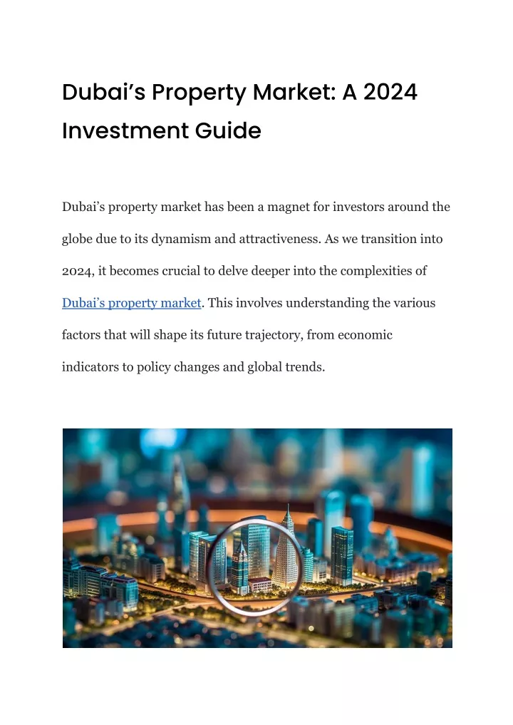 dubai s property market a 2024 investment guide