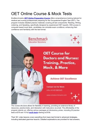OET Online Course & Mock Tests