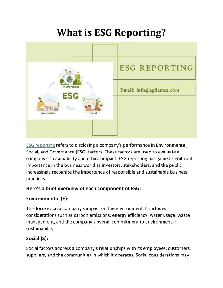 what is esg reporting