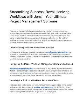 Streamlining Success_ Revolutionizing Workflows with Jensi - Your Ultimate Project Management Software