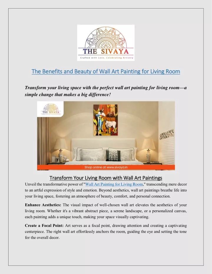 the benefits and beauty of wall art painting