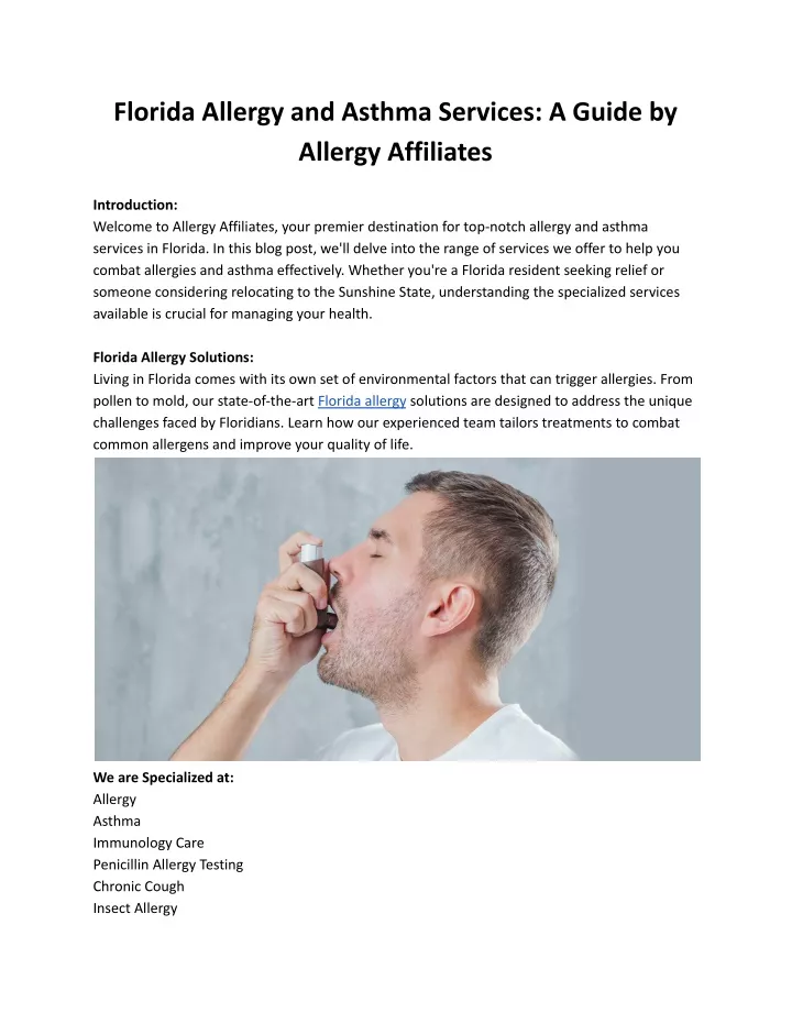 florida allergy and asthma services a guide