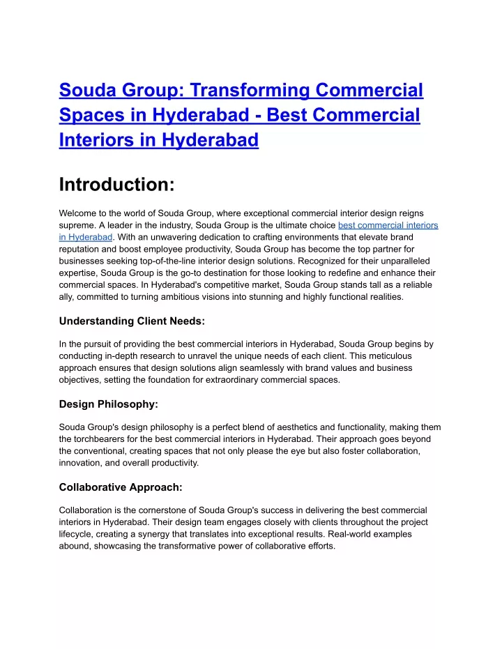 souda group transforming commercial spaces