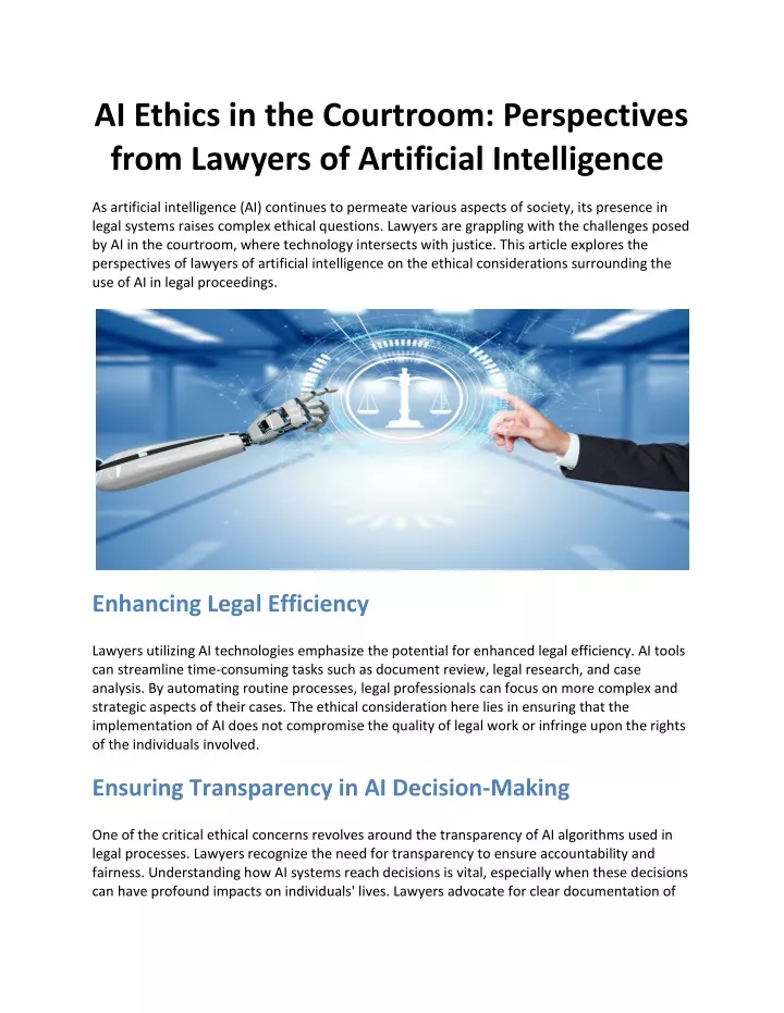 ai ethics in the courtroom perspectives from