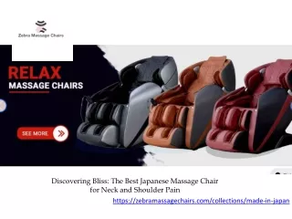 Discovering Bliss The Best Japanese Massage Chair for Neck and Shoulder Pain
