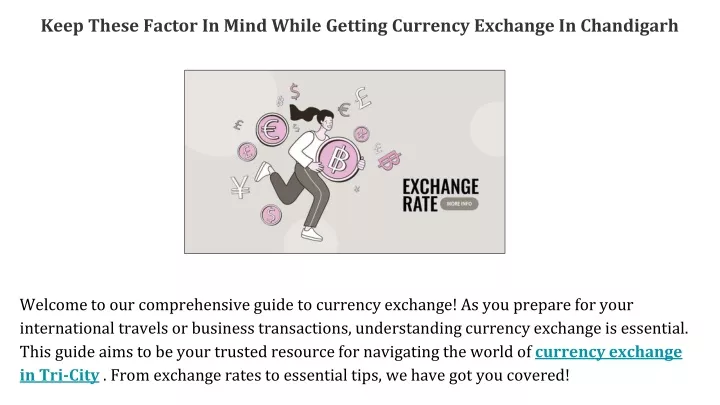 keep these factor in mind while getting currency exchange in chandigarh