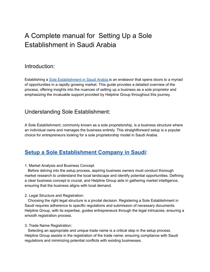 a complete manual for setting up a sole