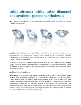 cubic zirconia white color diamond and synthetic gemstone wholesale