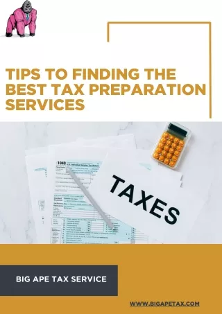 Tips To Finding The Best Tax Preparation Services