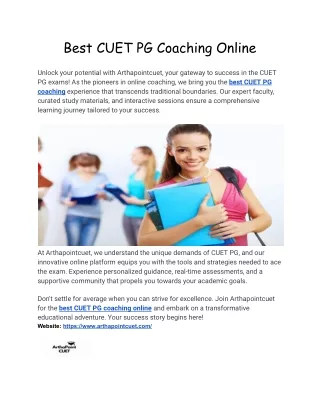 Best CUET PG Coaching Online