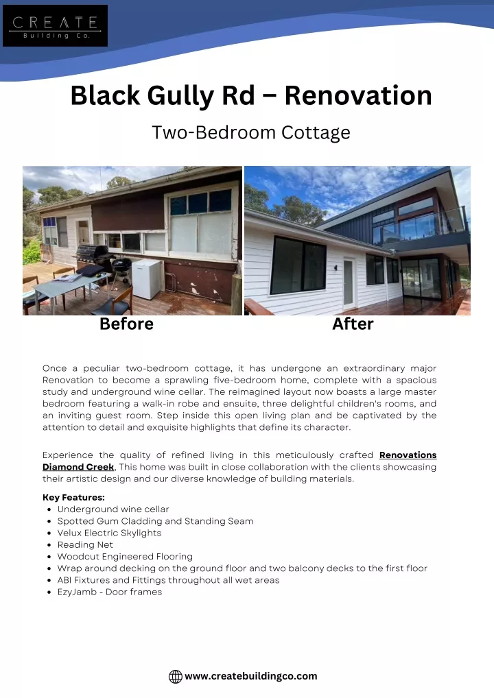 black gully rd renovation two bedroom cottage