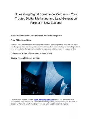 Proven Lead Generation Marketing Company