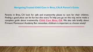 Navigating Trusted Child Care in Brea, CA: A Parent's Guide