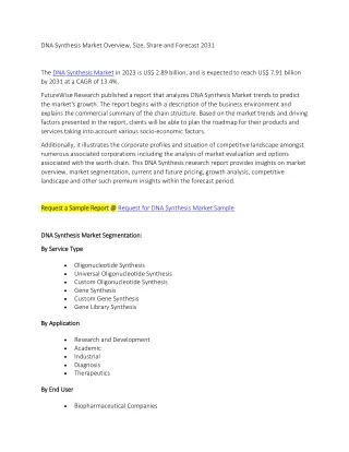 dna synthesis market overview size share