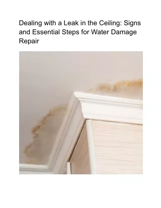 Dealing with a Leak in the Ceiling_ Signs and Essential Steps for Water Damage Repair