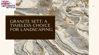 Unleashing Elegance The Artistry of Granite Setts in Outdoor Design