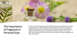 The Importance of Fragrance in Personal Style​
