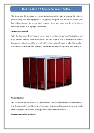 find the best 3d printer enclosure online