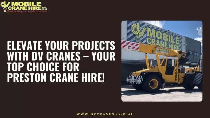 elevate your projects with dv cranes your