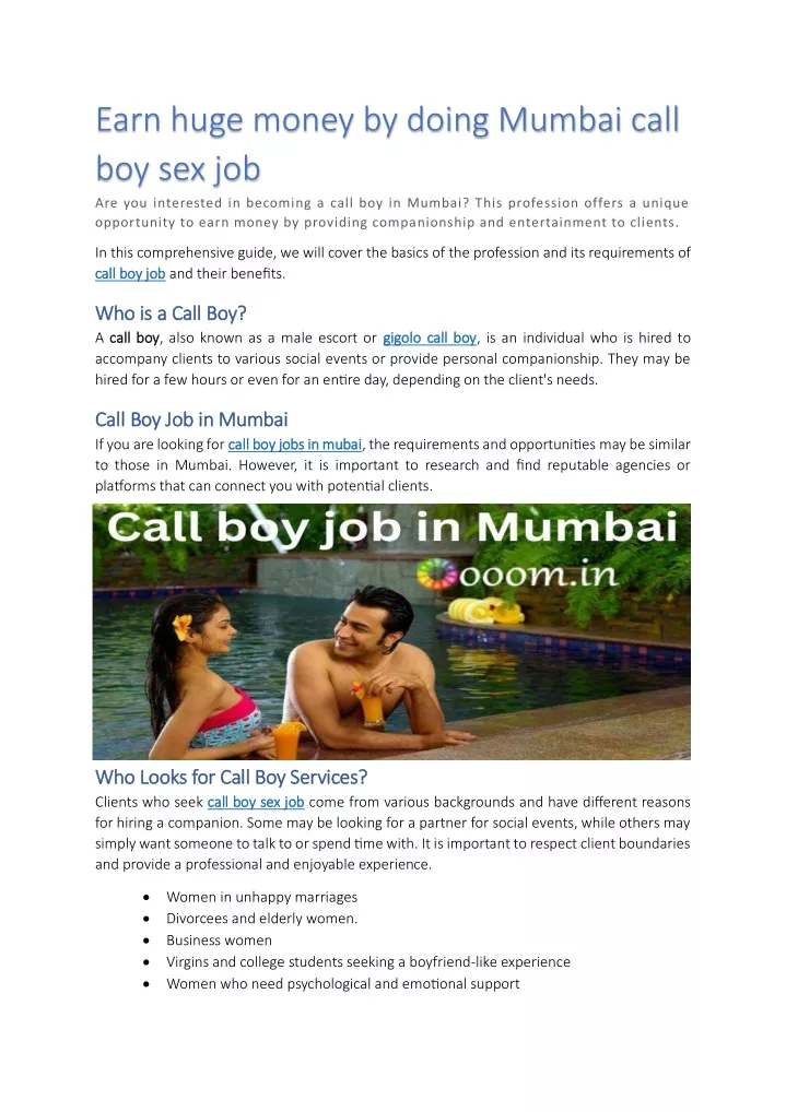 earn huge money by doing mumbai call boy sex job