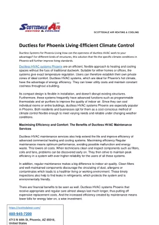 Ductless for Phoenix Living-Efficient Climate Control