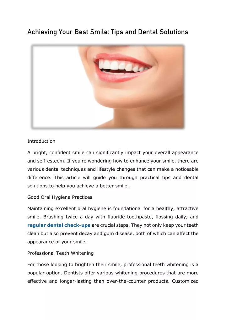 achieving your best smile tips and dental
