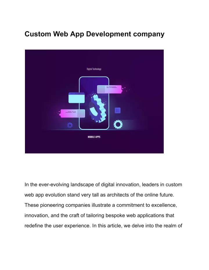 custom web app development company