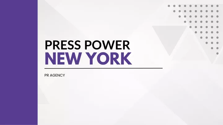 press power new york