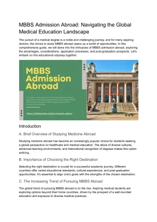 MBBS Admission Abroad_ Navigating the Global Medical Education Landscape