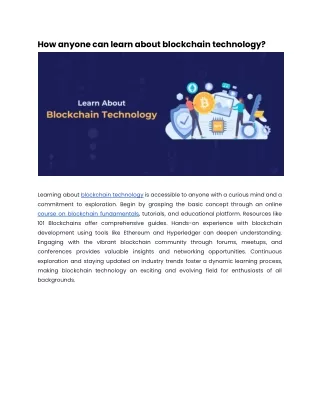 how anyone can learn about blockchain technology