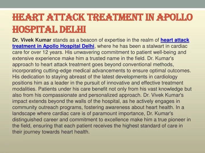 heart attack treatment in apollo hospital delhi