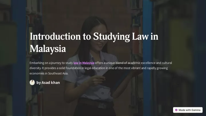 introduction to studying law in malaysia