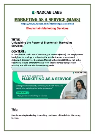 Blockchain Marketing Services