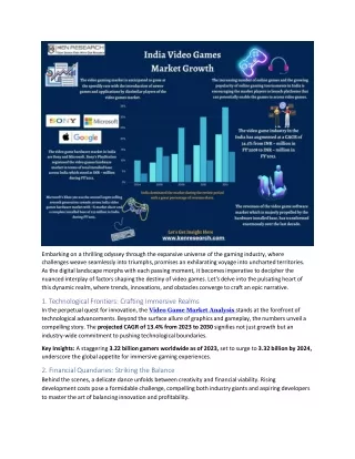 Insights into Segmentation, Top Players, and Trends in the Video Game Market