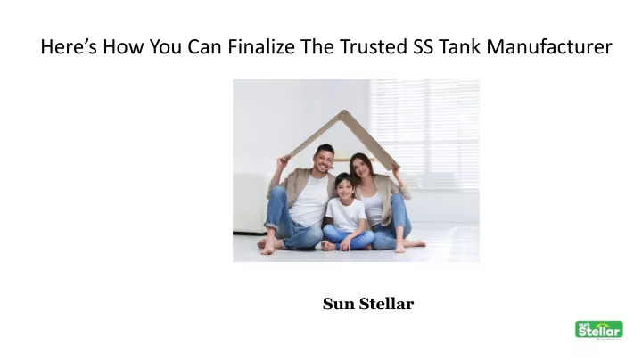 here s how you can finalize the trusted ss tank