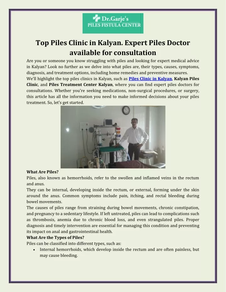 top piles clinic in kalyan expert piles doctor