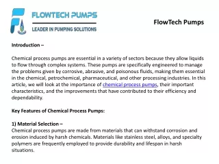 Chemical Process Pump Manufacturers, Suppliers, Exporters, Dealers in Chakan, Ma