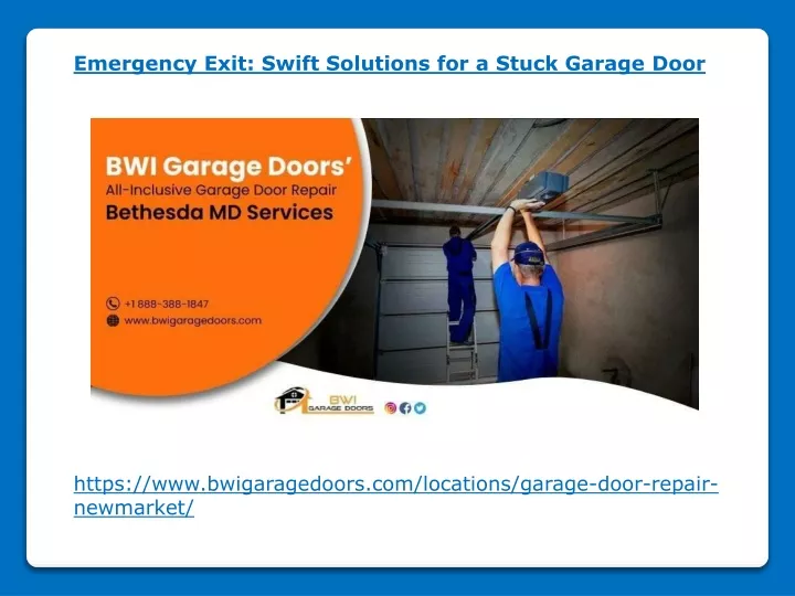 emergency exit swift solutions for a stuck garage